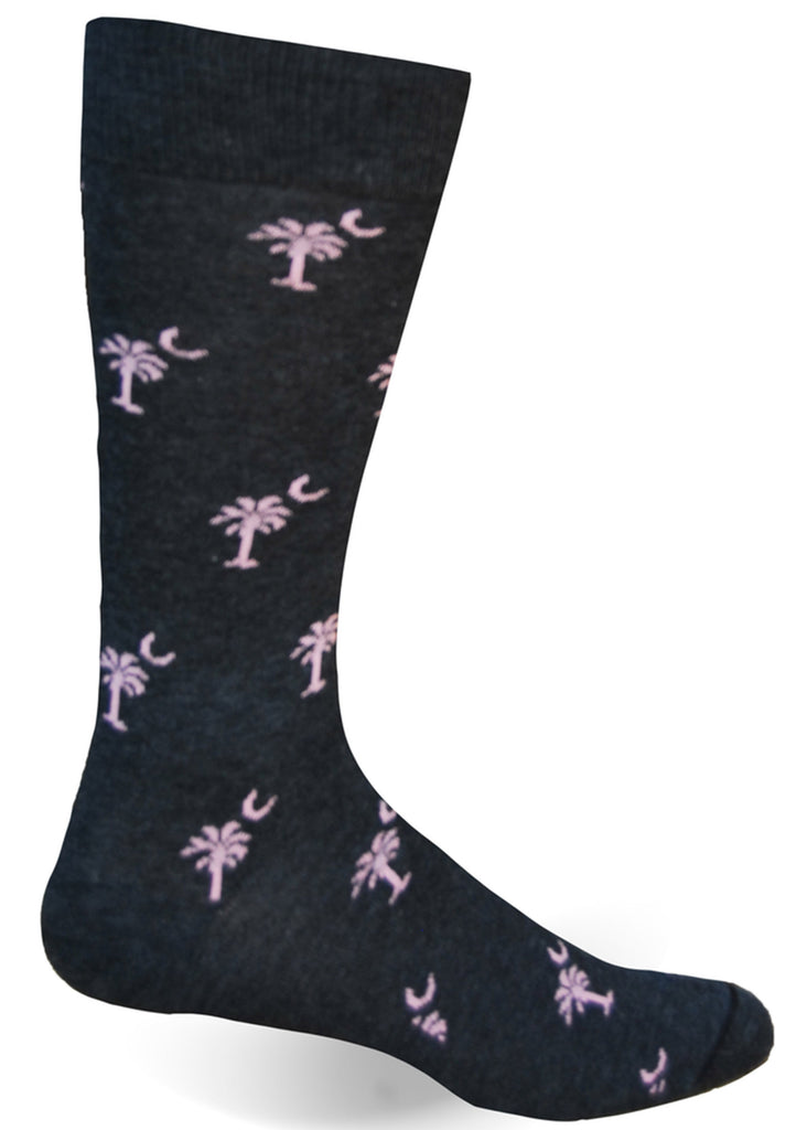 Palmetto Solid Socks | Charcoal and Pink - Jordan Lash Charleston