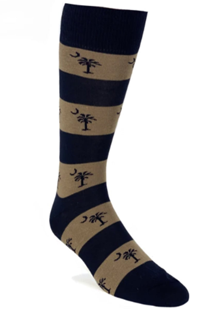 Palmetto Stripe Socks | Marine and Khaki - Jordan Lash Charleston