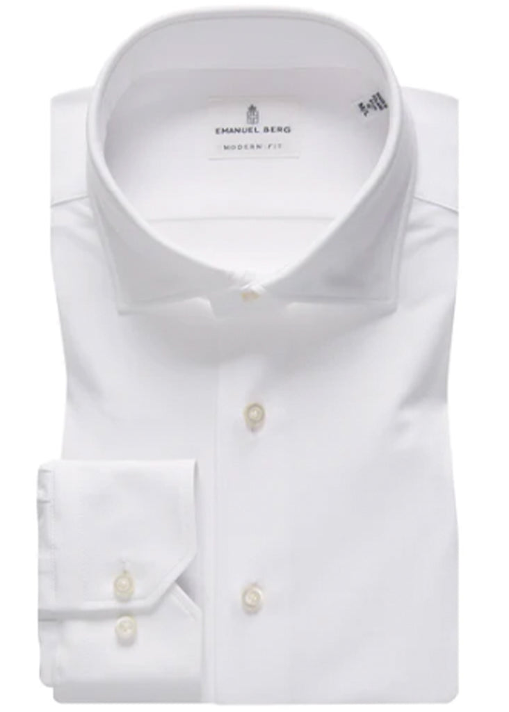 Emanuel Berg Modern 4Flex Stretch Knit Shirt | White - Jordan Lash Charleston