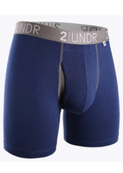 2 UNDR Swing Shift 6 Inch Boxer Brief | Navy and Grey - Jordan Lash Charleston