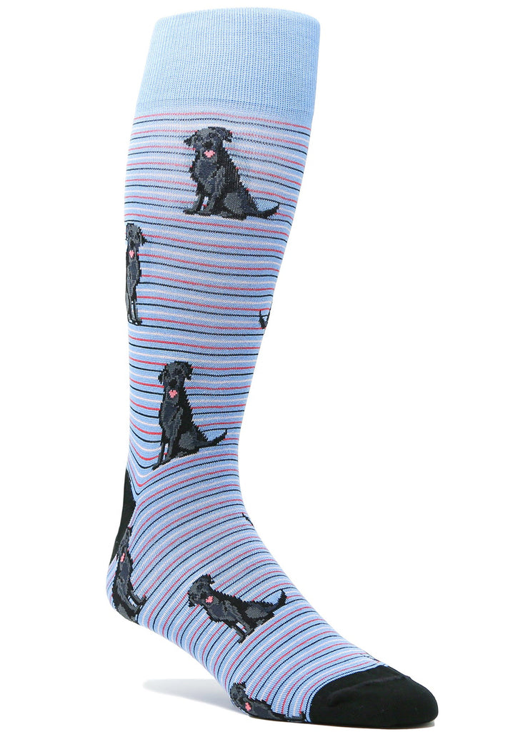 Ell & Atty Black Lab Stripe Sock | Blue, White, Pink and Black - Jordan Lash Charleston