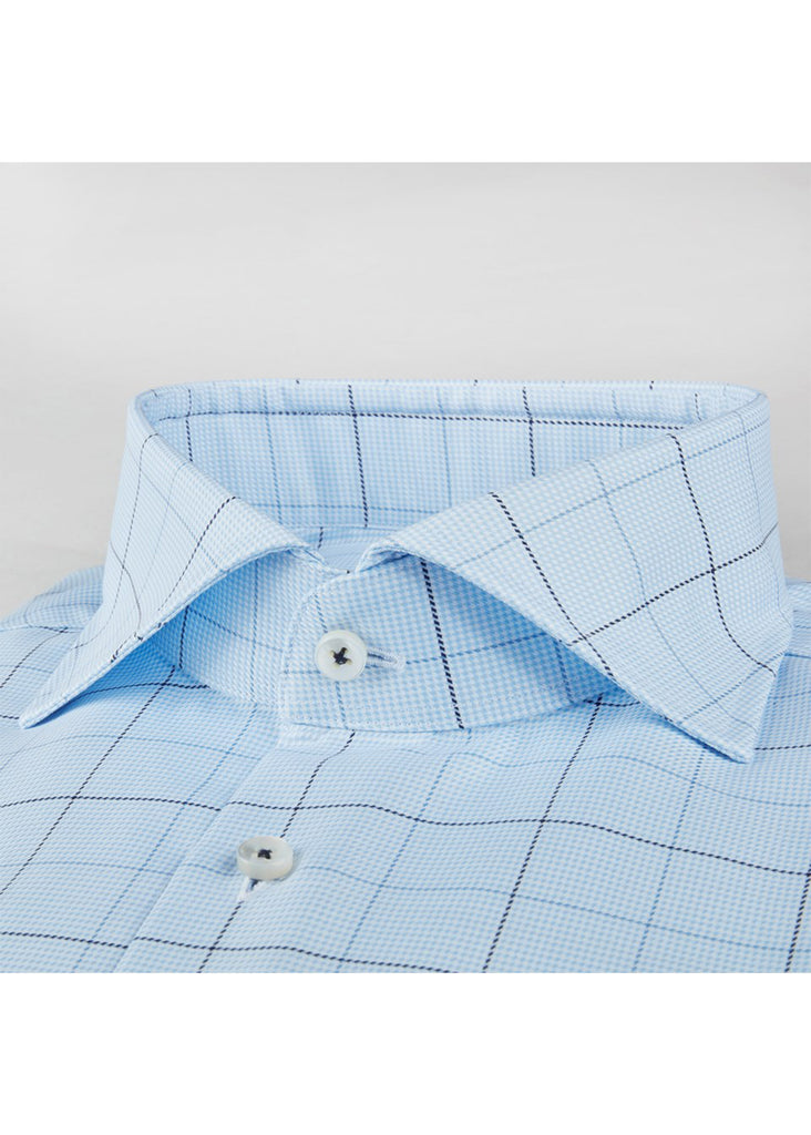 Stenstroms Fitted Body Shirt | Blue Checked Twill - Jordan Lash Charleston