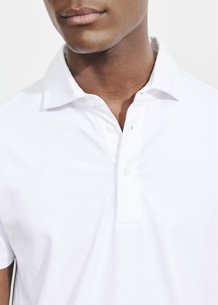 Patrick Assaraf Short Sleeve Iconic Pima Stretch Polo | White - Jordan Lash Charleston