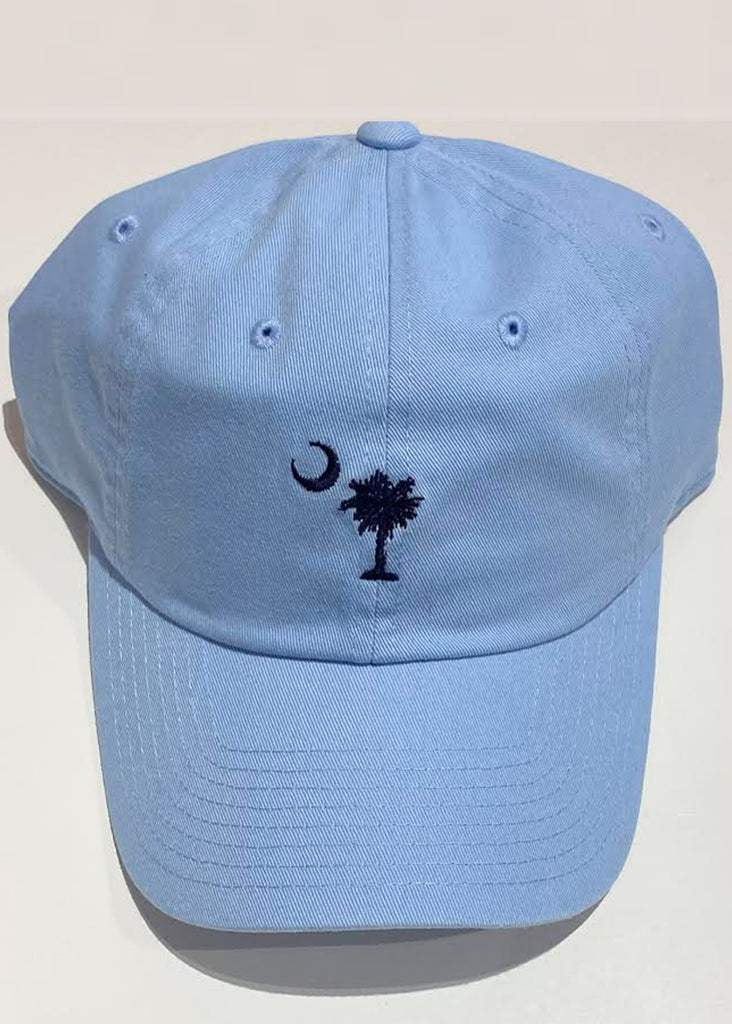 Jordan Lash Charleston Washed Slouch Embroidered Palmetto Hat | Light Blue - Jordan Lash Charleston