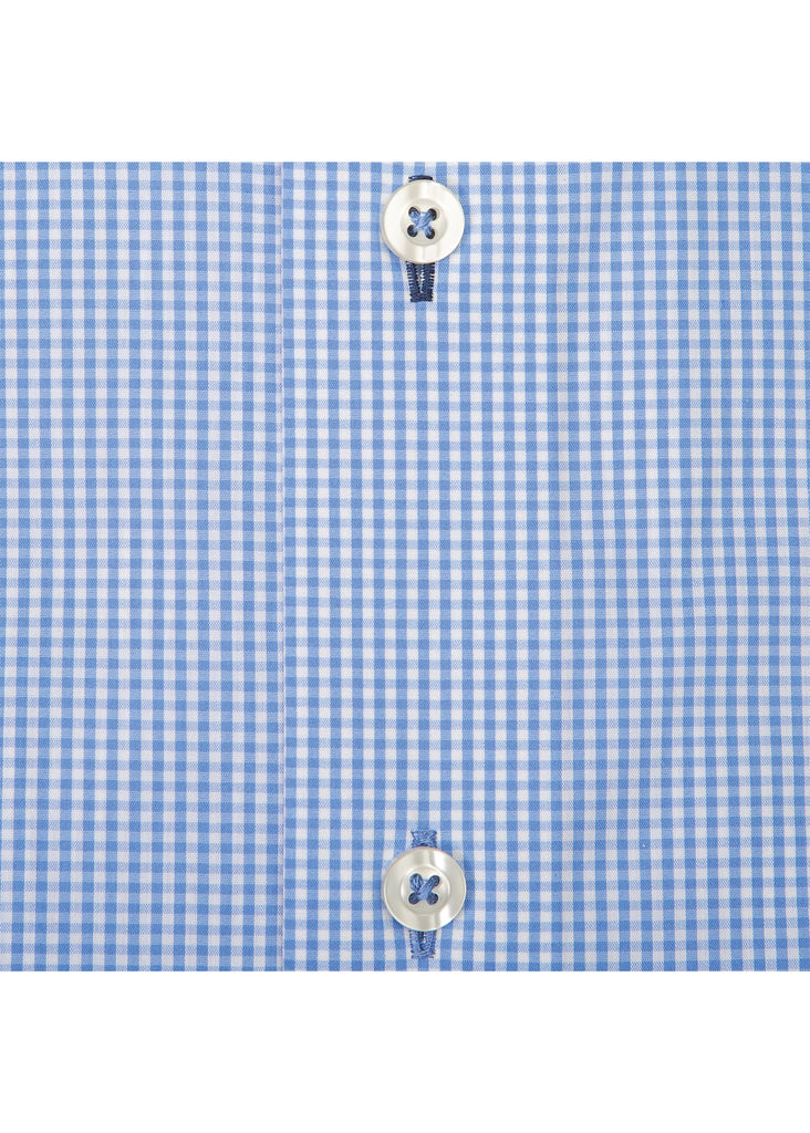 Onward Reserve Quad Tailored Fit Spread Collar Shirt | Light Blue and White Gingham - Jordan Lash Charleston