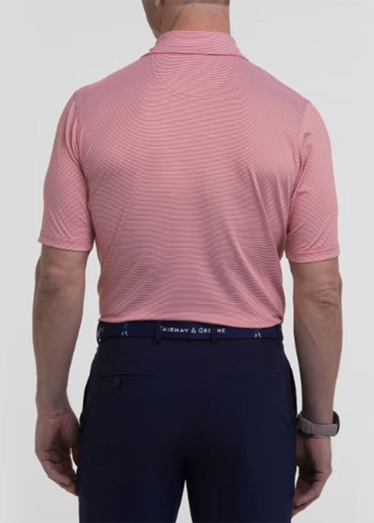 Fairway & Greene USA Mini Stripe Jersey Polo w/ Palmetto and USA Embroidery | Azalea - Jordan Lash Charleston