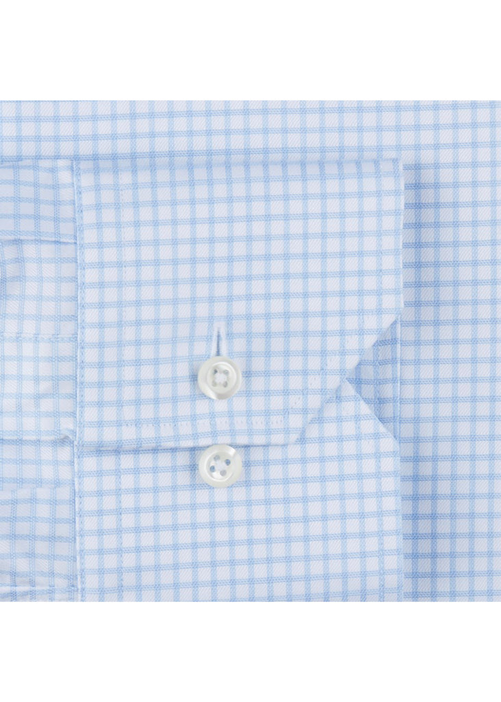 Stenstroms Light Blue Checked Fitted Body Shirt - Jordan Lash Charleston