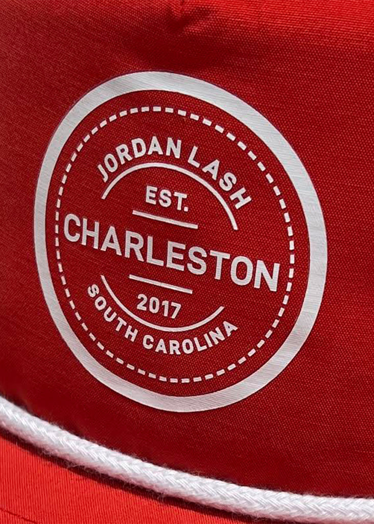 Jordan Lash Charleston EST. 2017 Hat | Red w/ White Rope - Jordan Lash Charleston
