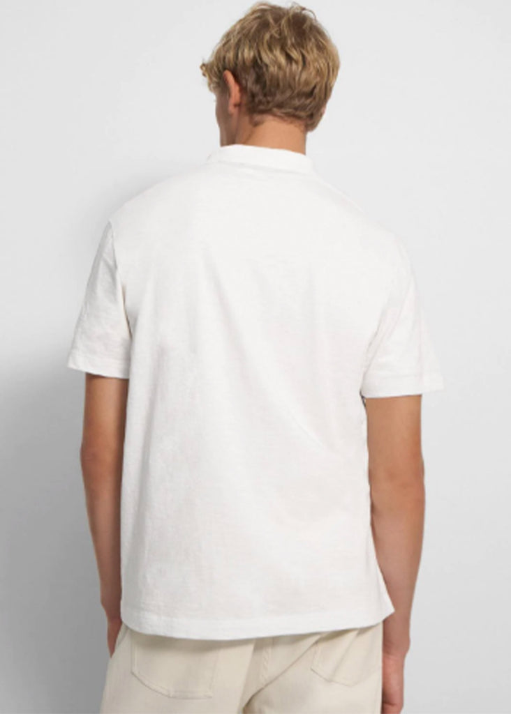 Theory Bron Polo Shirt in Cosmos Slub Cotton | White - Jordan Lash Charleston