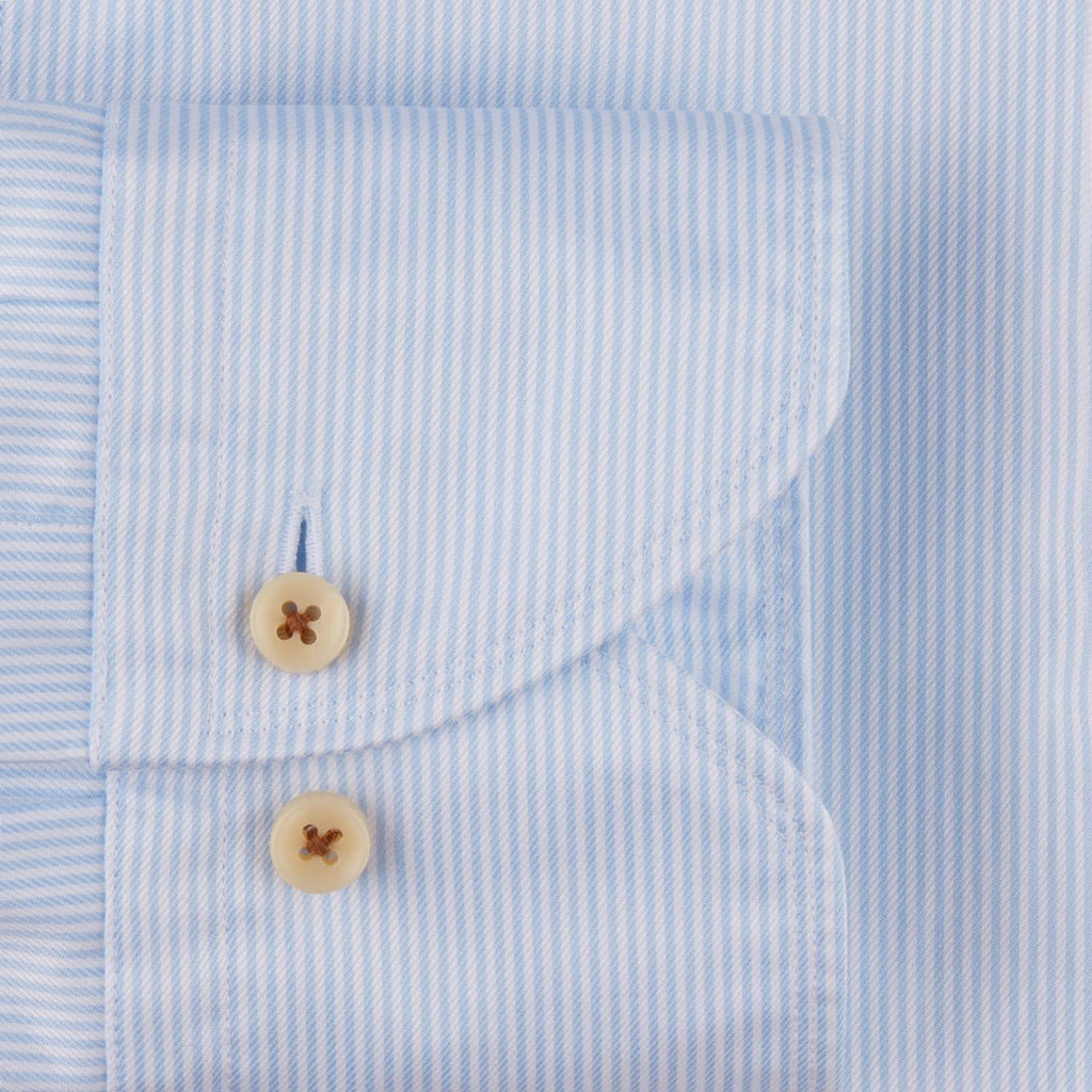Stenstroms Light Blue Pinstriped Fitted Body Casual Shirt - Jordan Lash Charleston