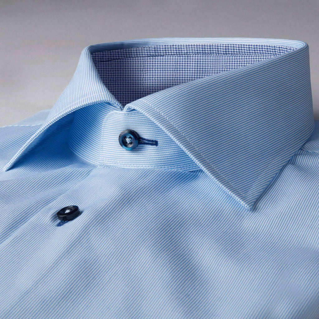 Stenstroms Blue Striped Fitted Body Shirt With Contrast Details - Jordan Lash Charleston