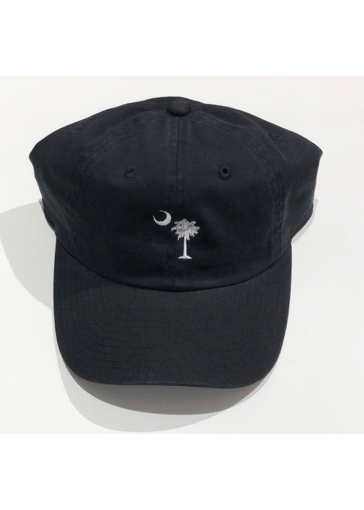 Washed Slouch Embroidered Palmetto Hat | Black - Jordan Lash Charleston