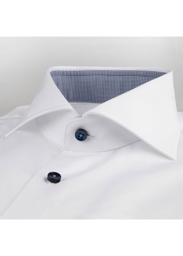 Stenstroms White Fitted Body Shirt With Contrast Details - Jordan Lash Charleston