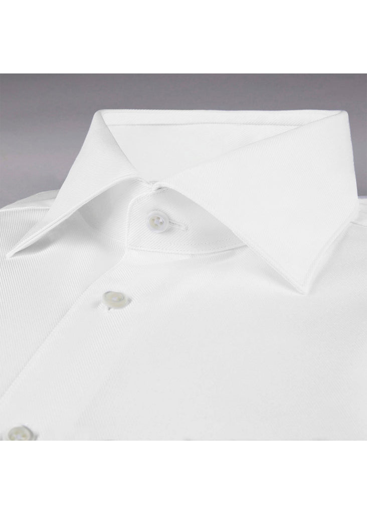 Stenstroms White Fitted Body Shirt In Textured Twill - Jordan Lash Charleston