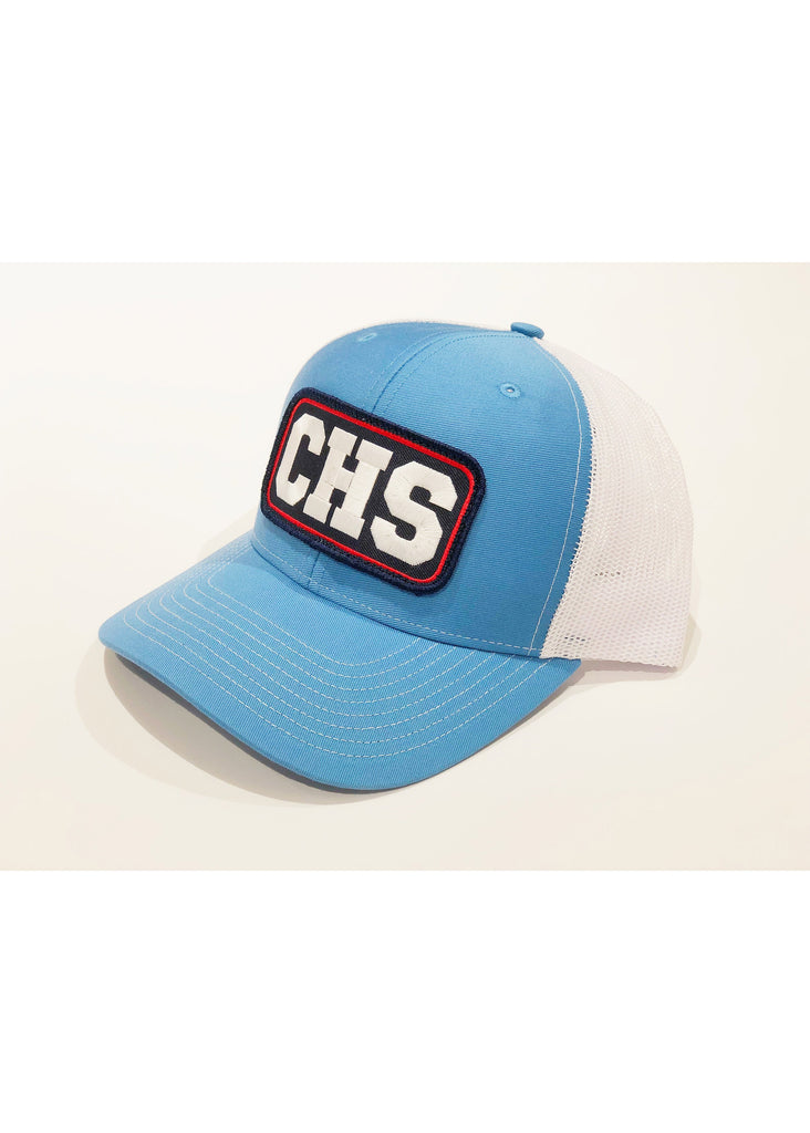 Jordan Lash Charleston CHS Trucker Hat | Columbia Blue and White - Jordan Lash Charleston