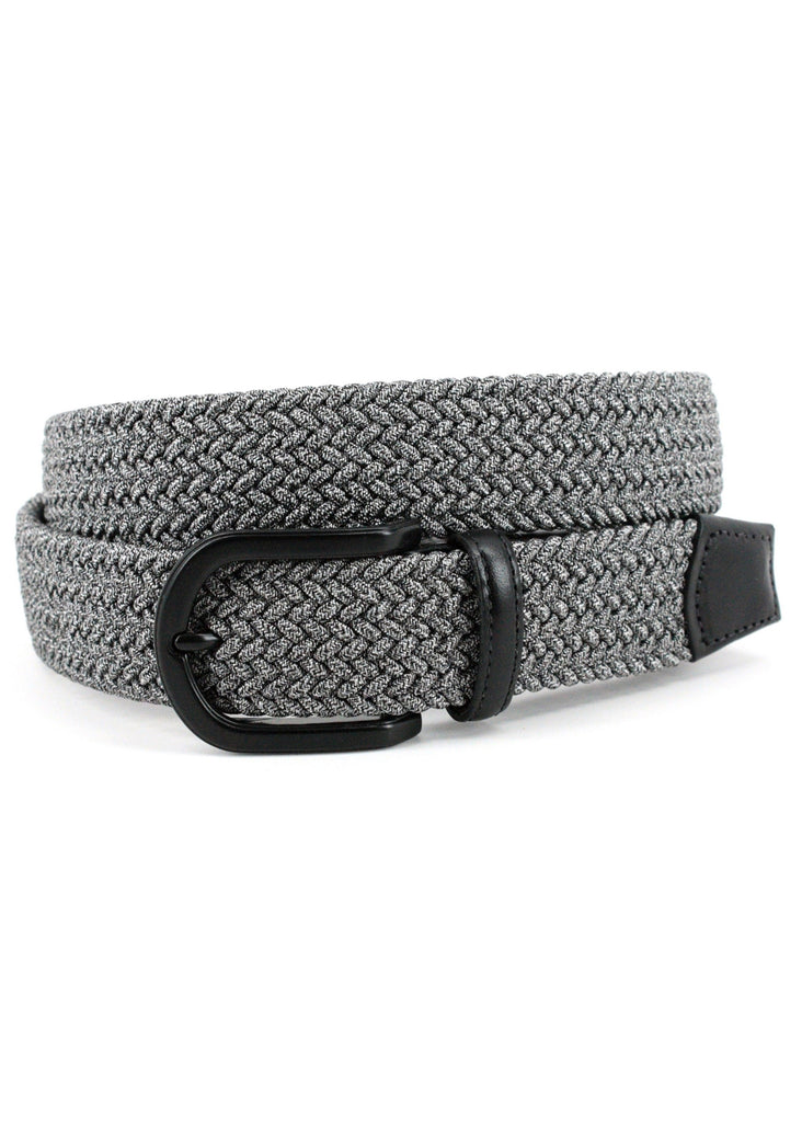 Torino Italian Braided Melange Rayon Elastic Belt | Grey - Jordan Lash Charleston