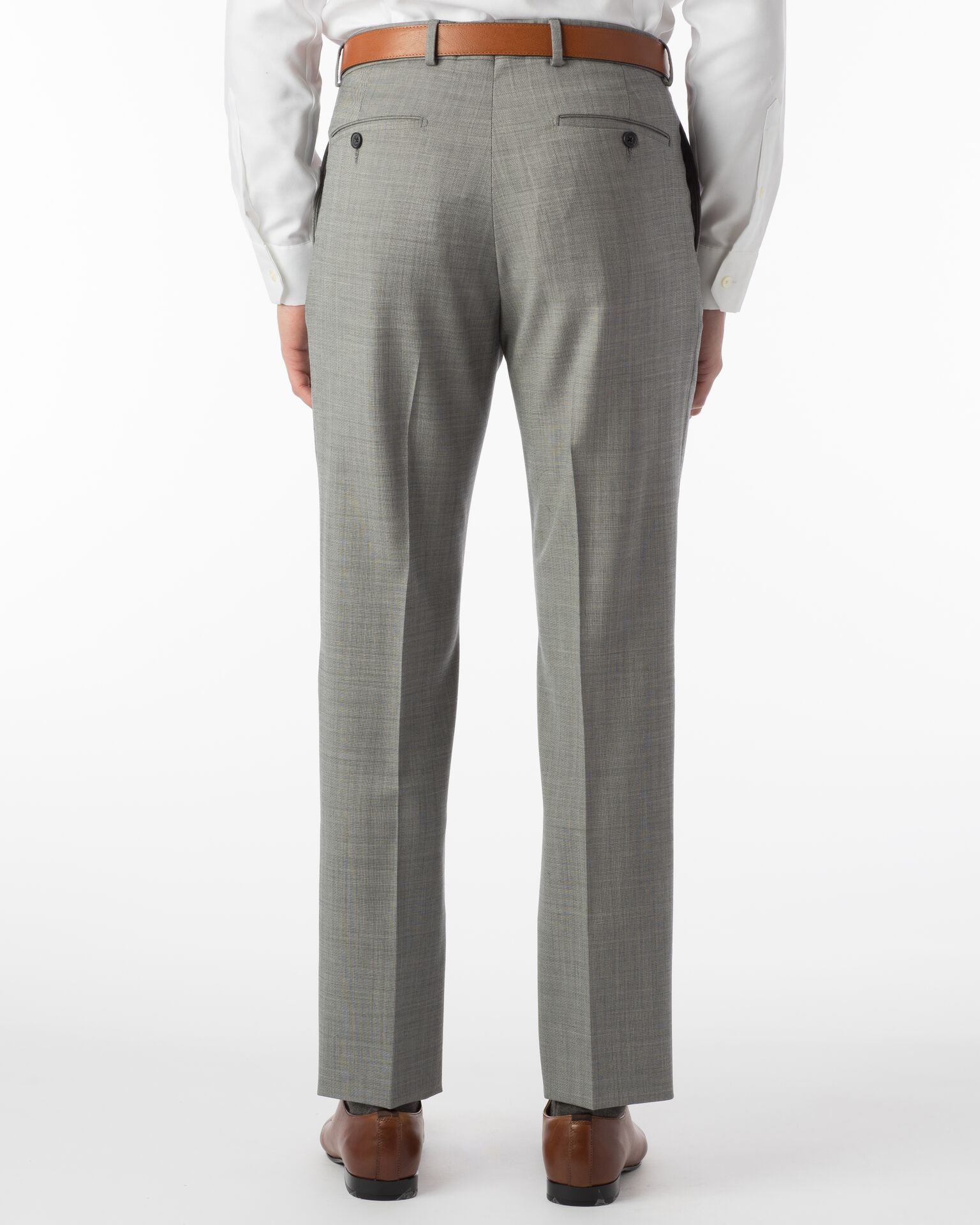 Mid-Grey Sharkskin Wool Dress Trouser