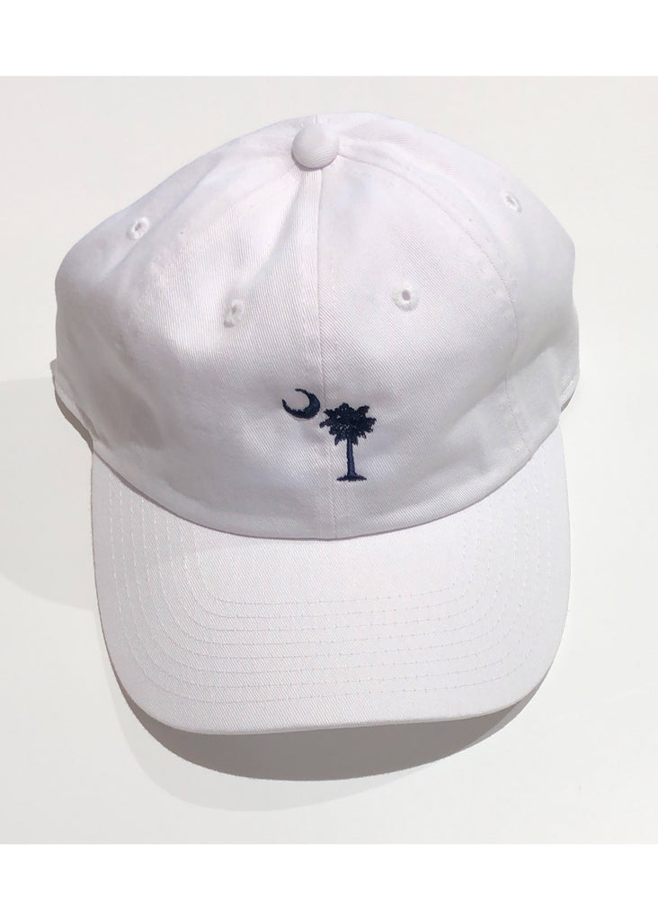 Washed Slouch Embroidered Palmetto Hat | White - Jordan Lash Charleston